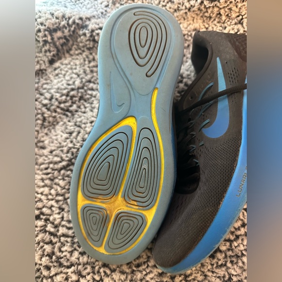 🔥HOT HOLIDAY DEAL🔥 Nike Lunarglide 8 BLK/BLU Men's 8 - Picture 2 of 5